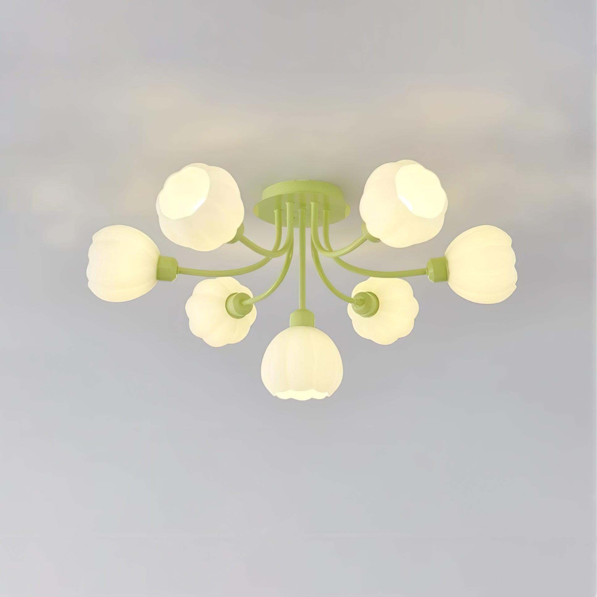 Zenorarae Plafonnier en Verre Matcha Élégant - Neutralighting