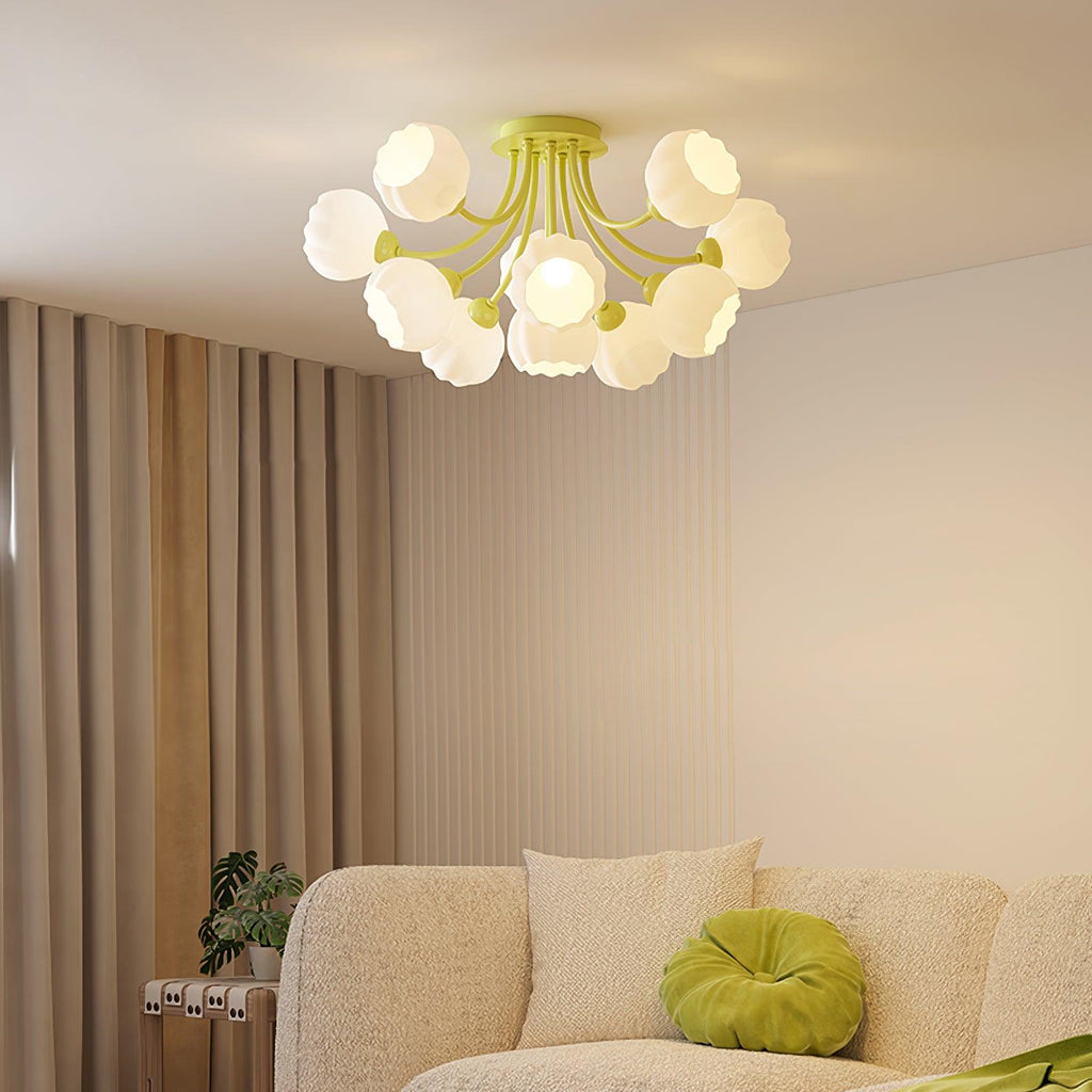 Zenorarae Plafonnier en Verre Matcha Élégant - Neutralighting
