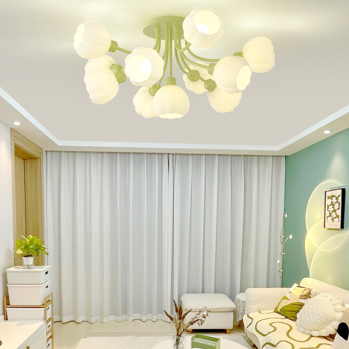 Zenorarae Plafonnier en Verre Matcha Élégant - Neutralighting