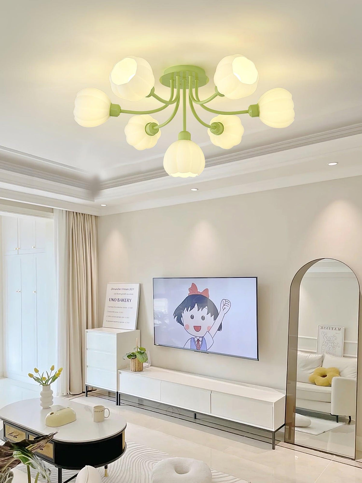 Zenorarae Plafonnier en Verre Matcha Élégant - Neutralighting