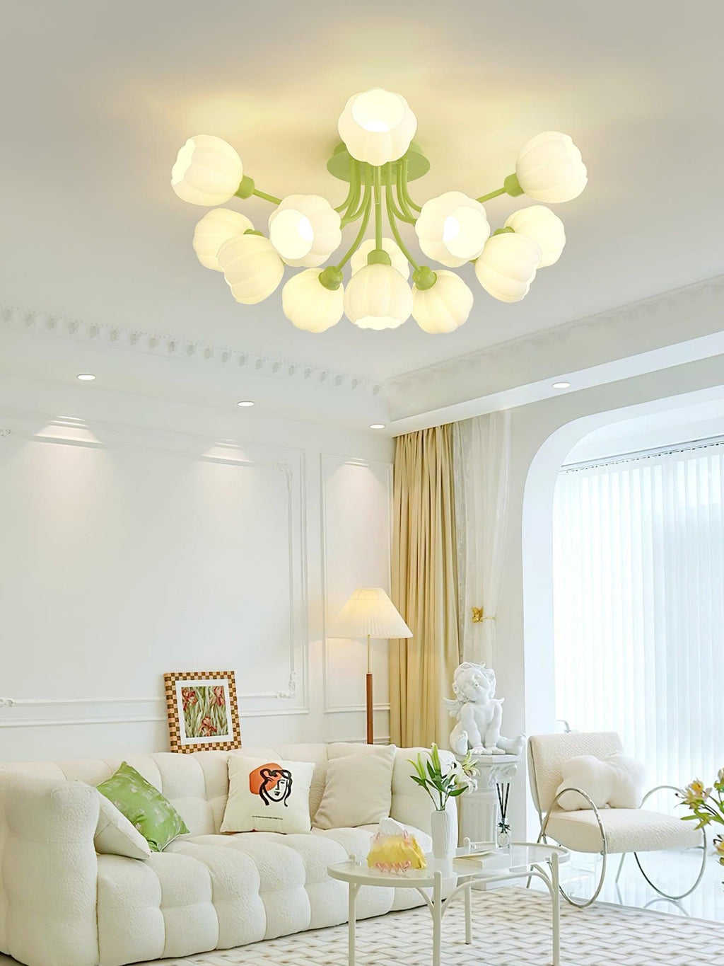 Zenorarae Plafonnier en Verre Matcha Élégant - Neutralighting