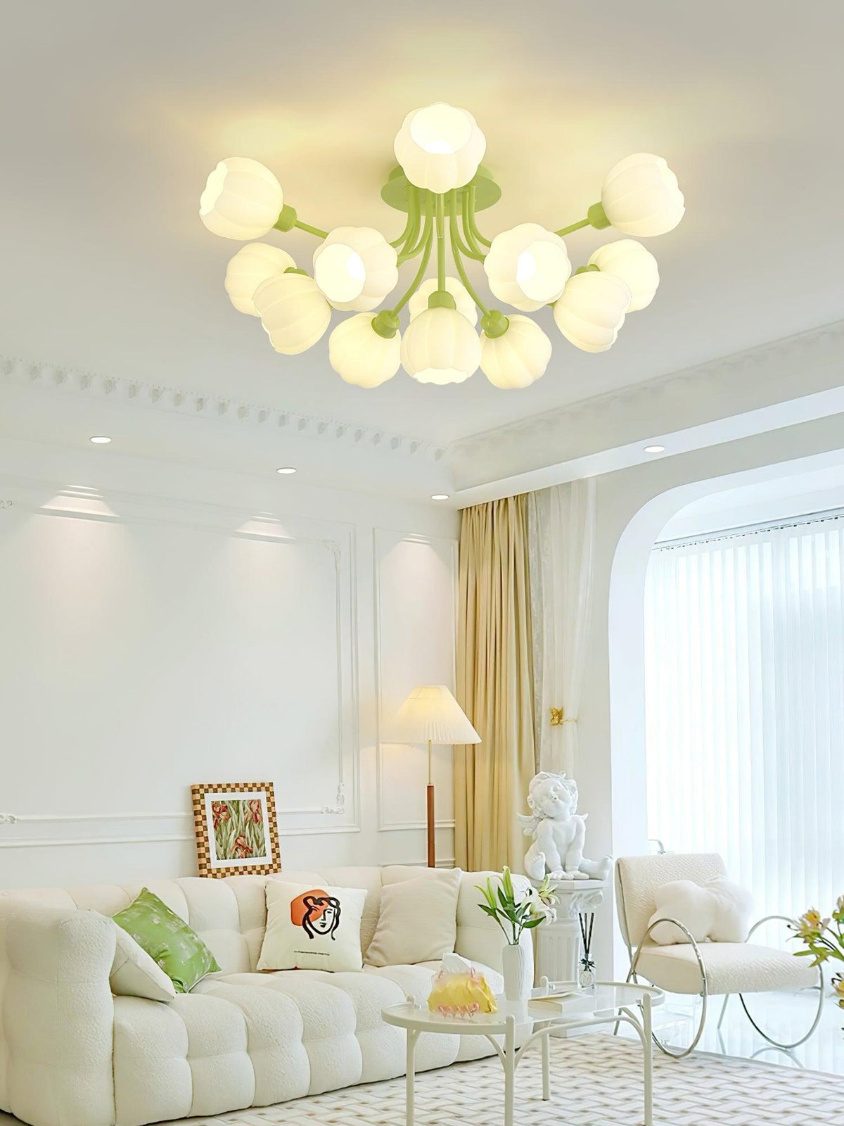 Zenorarae Plafonnier en Verre Matcha Élégant - Neutralighting