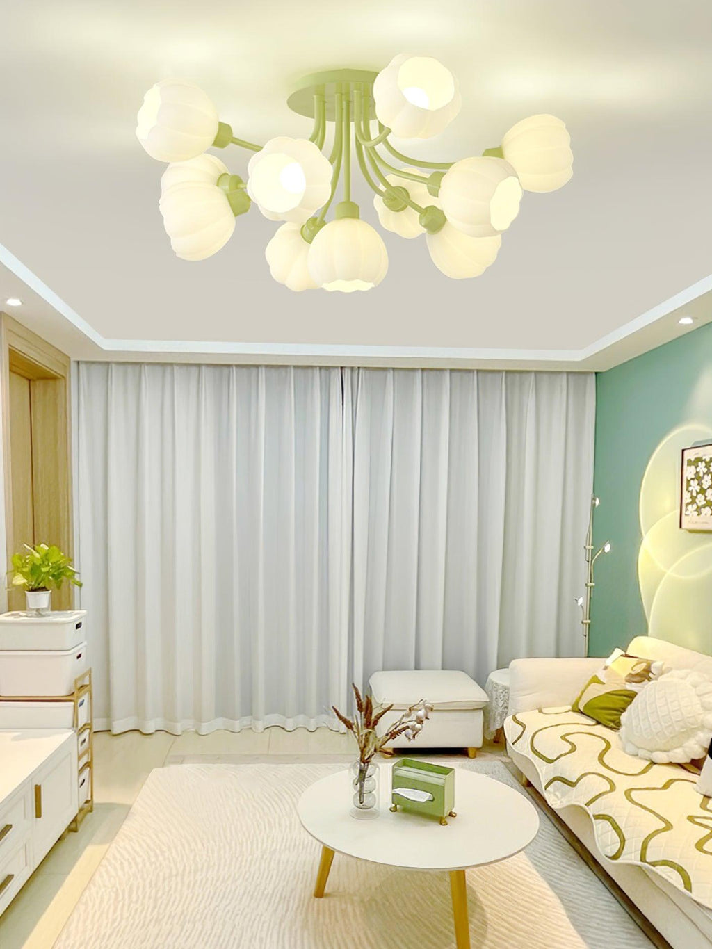 Zenorarae Plafonnier en Verre Matcha Élégant - Neutralighting