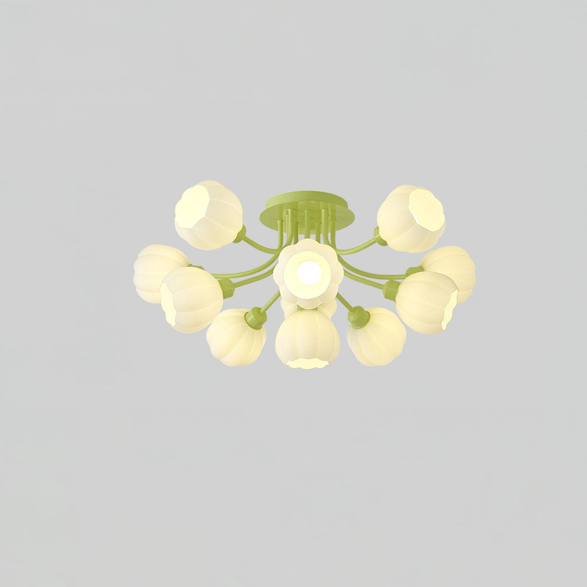 Zenorarae Plafonnier en Verre Matcha Élégant - Neutralighting