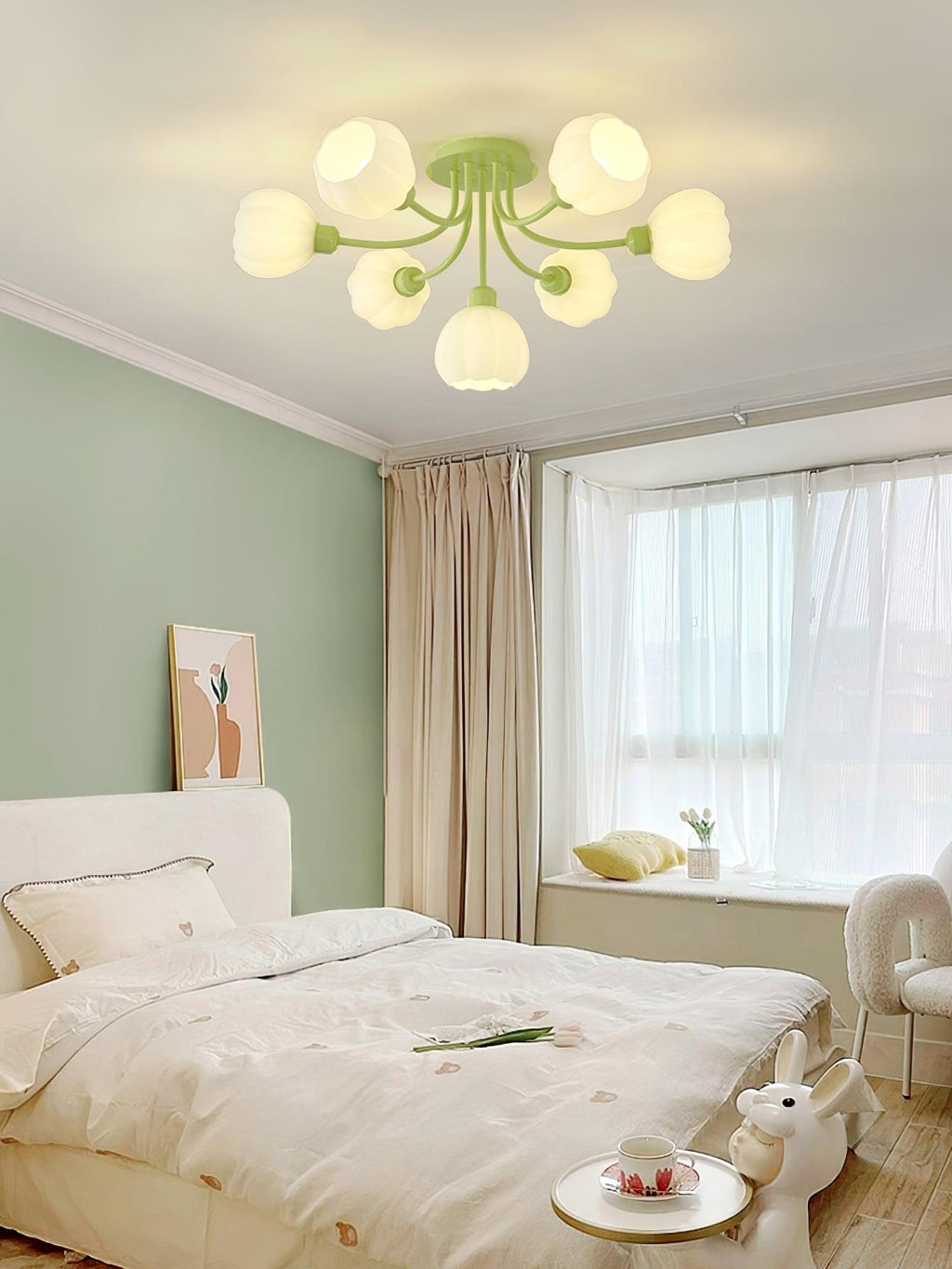 Zenorarae Plafonnier en Verre Matcha Élégant - Neutralighting