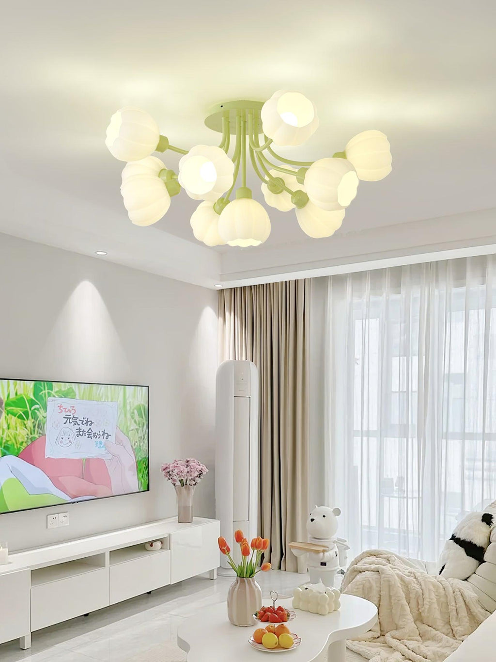 Zenorarae Plafonnier en Verre Matcha Élégant - Neutralighting