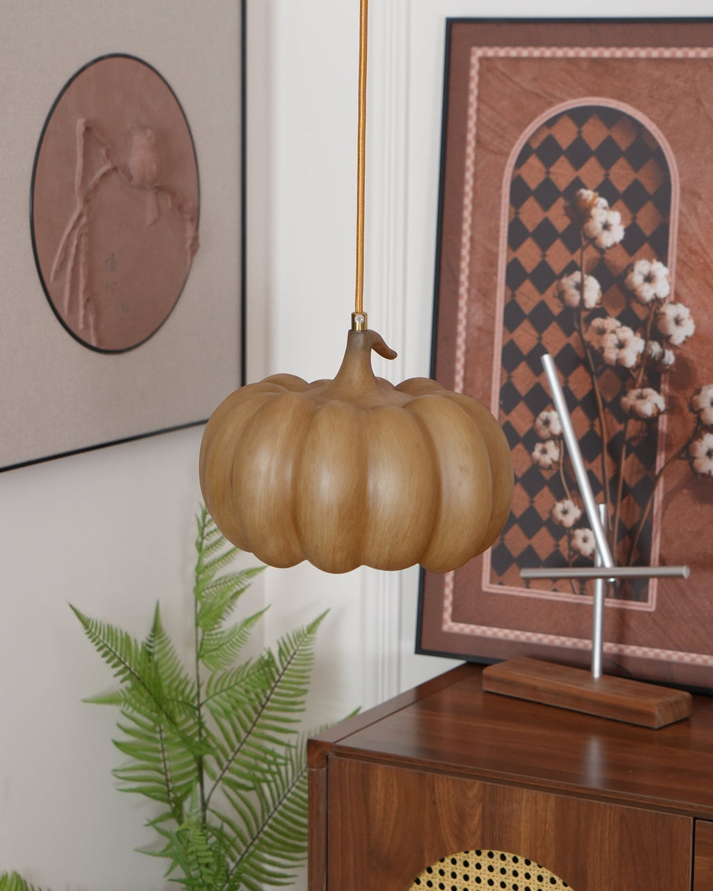 Duzy Pumpkin Lampe Suspendue Résine Vintage Japonaise - Neutralighting