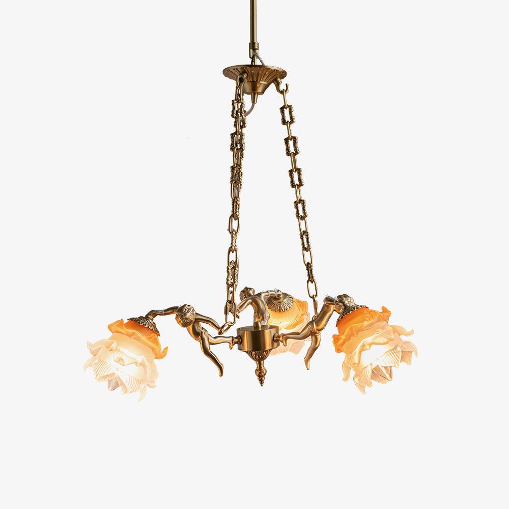 Lustra Lustre Laiton Suspension Florale Vintage - Neutralighting