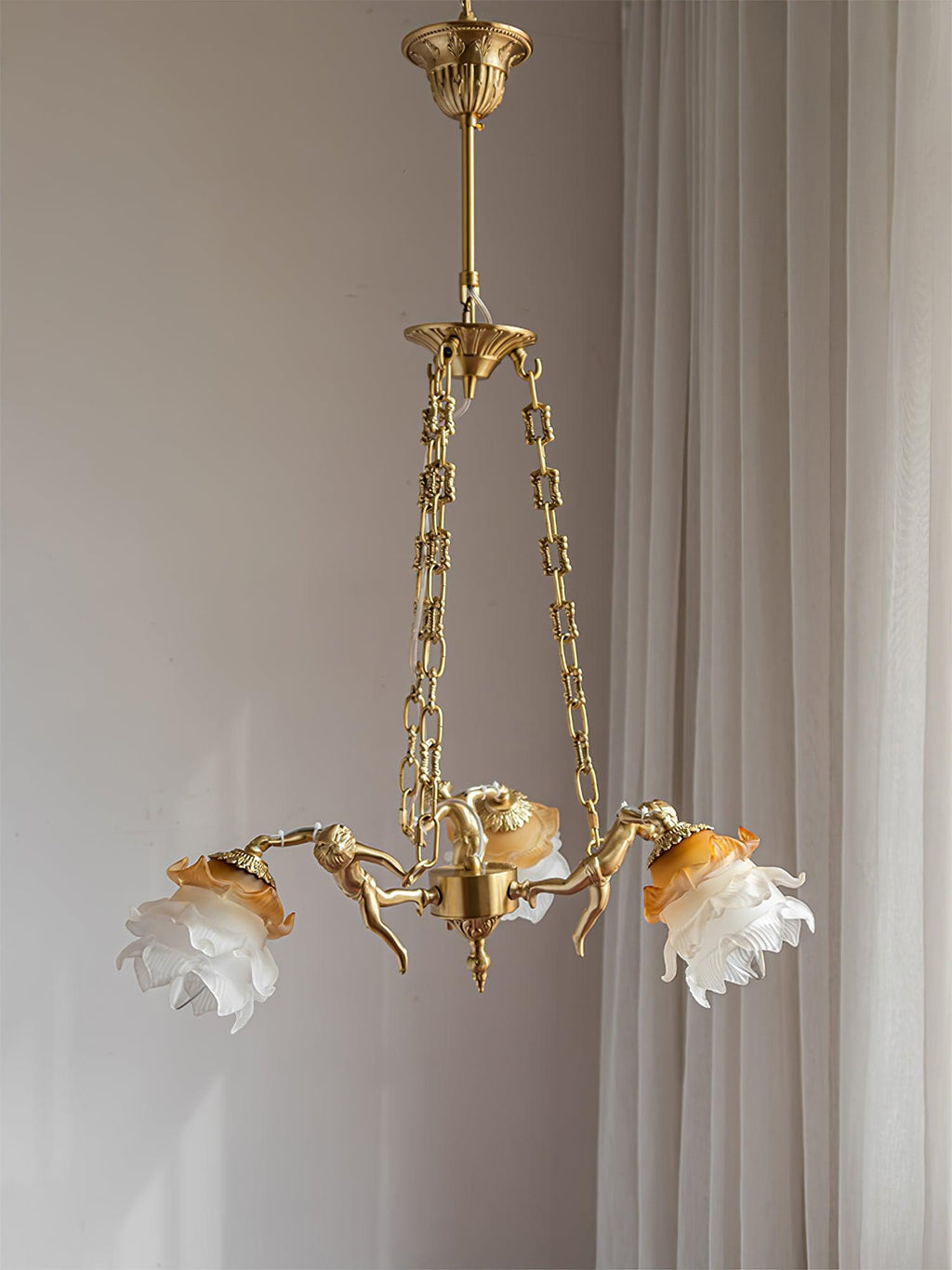 Lustra Lustre Laiton Suspension Florale Vintage - Neutralighting