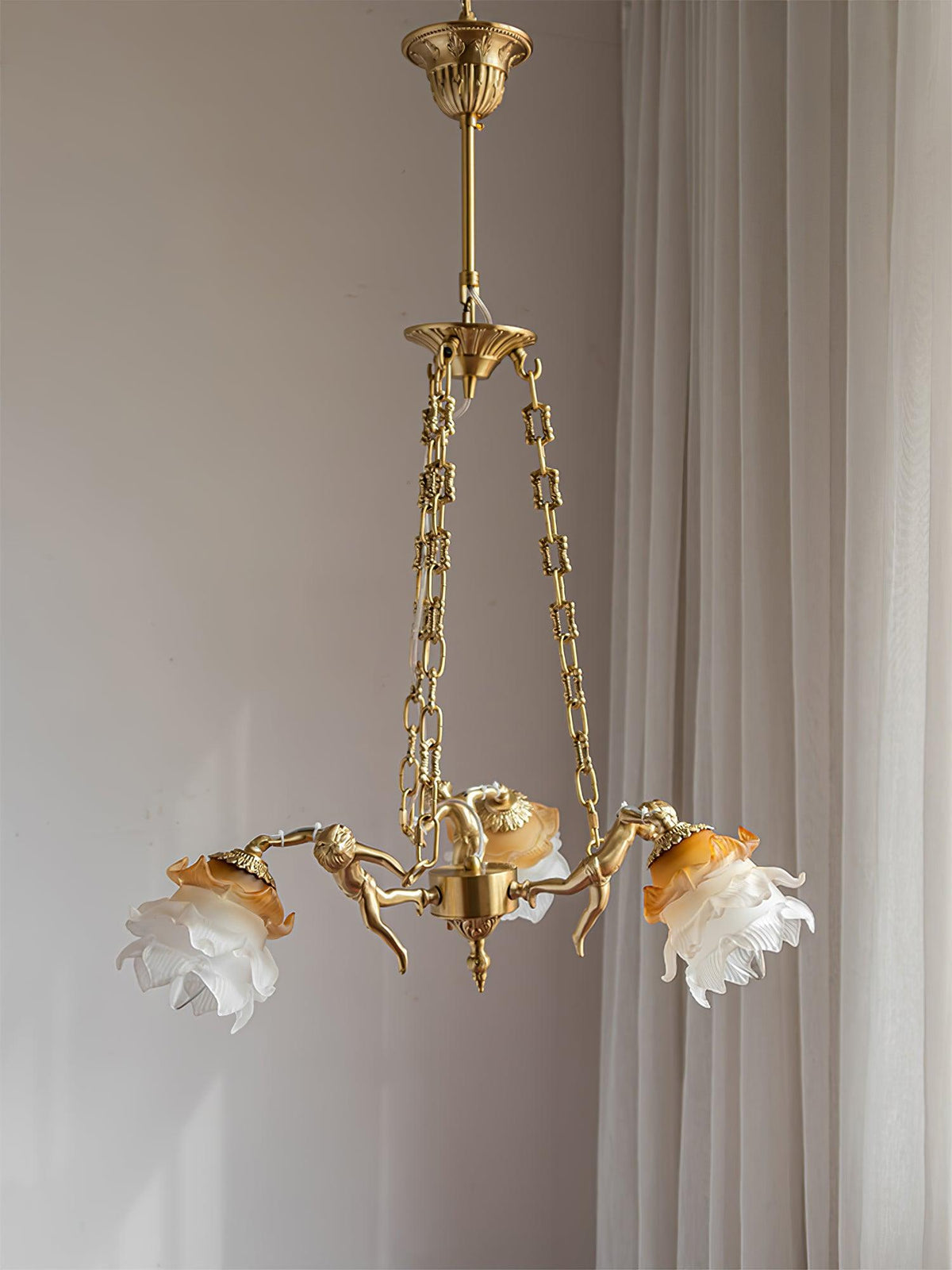 Lustra Lustre Laiton Suspension Florale Vintage - Neutralighting