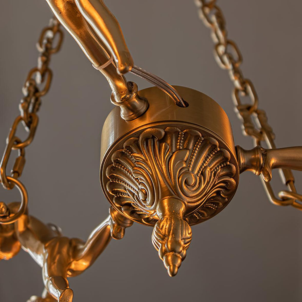 Lustra Lustre Laiton Suspension Florale Vintage - Neutralighting