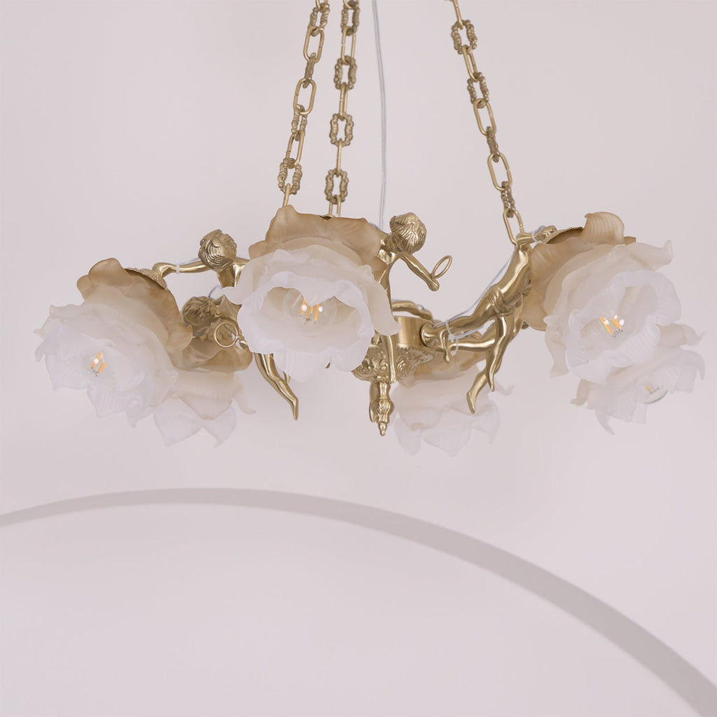 Lustra Lustre Laiton Suspension Florale Vintage - Neutralighting