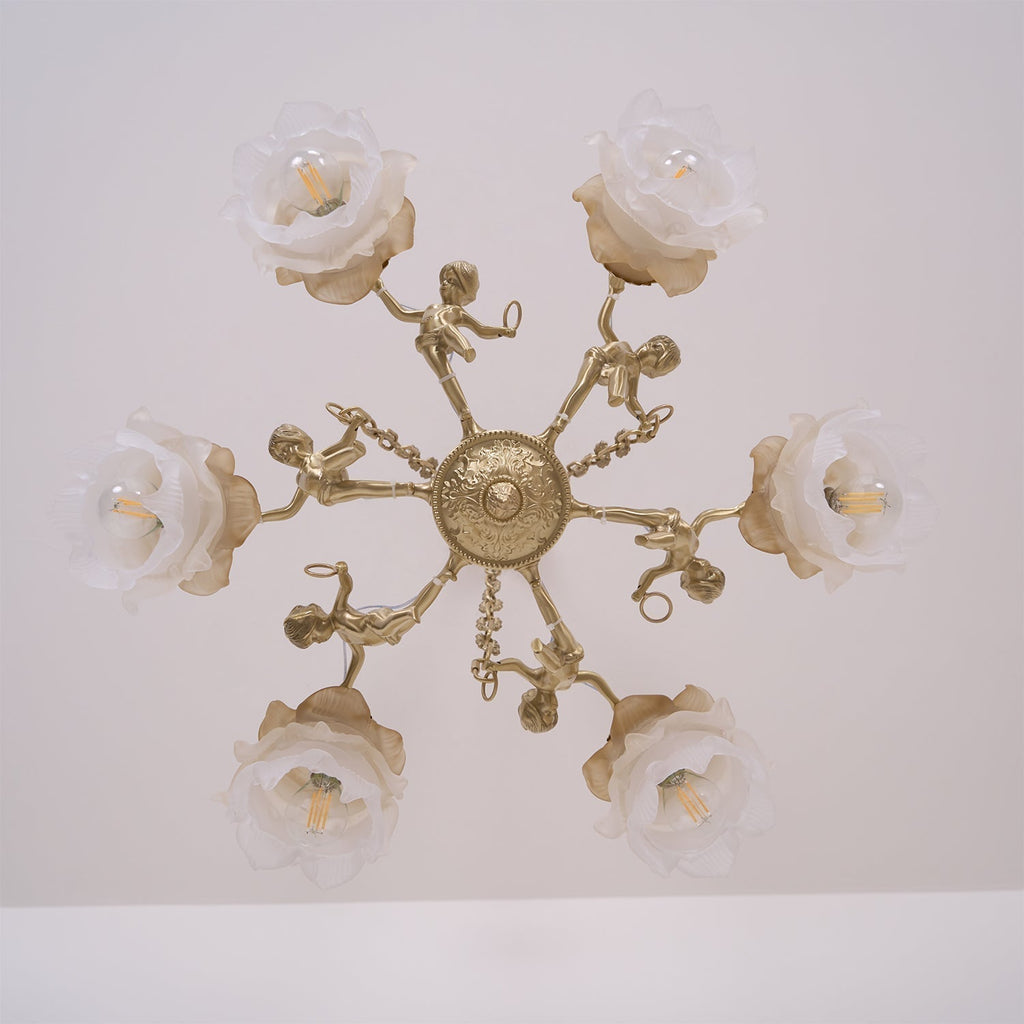 Lustra Lustre Laiton Suspension Florale Vintage - Neutralighting