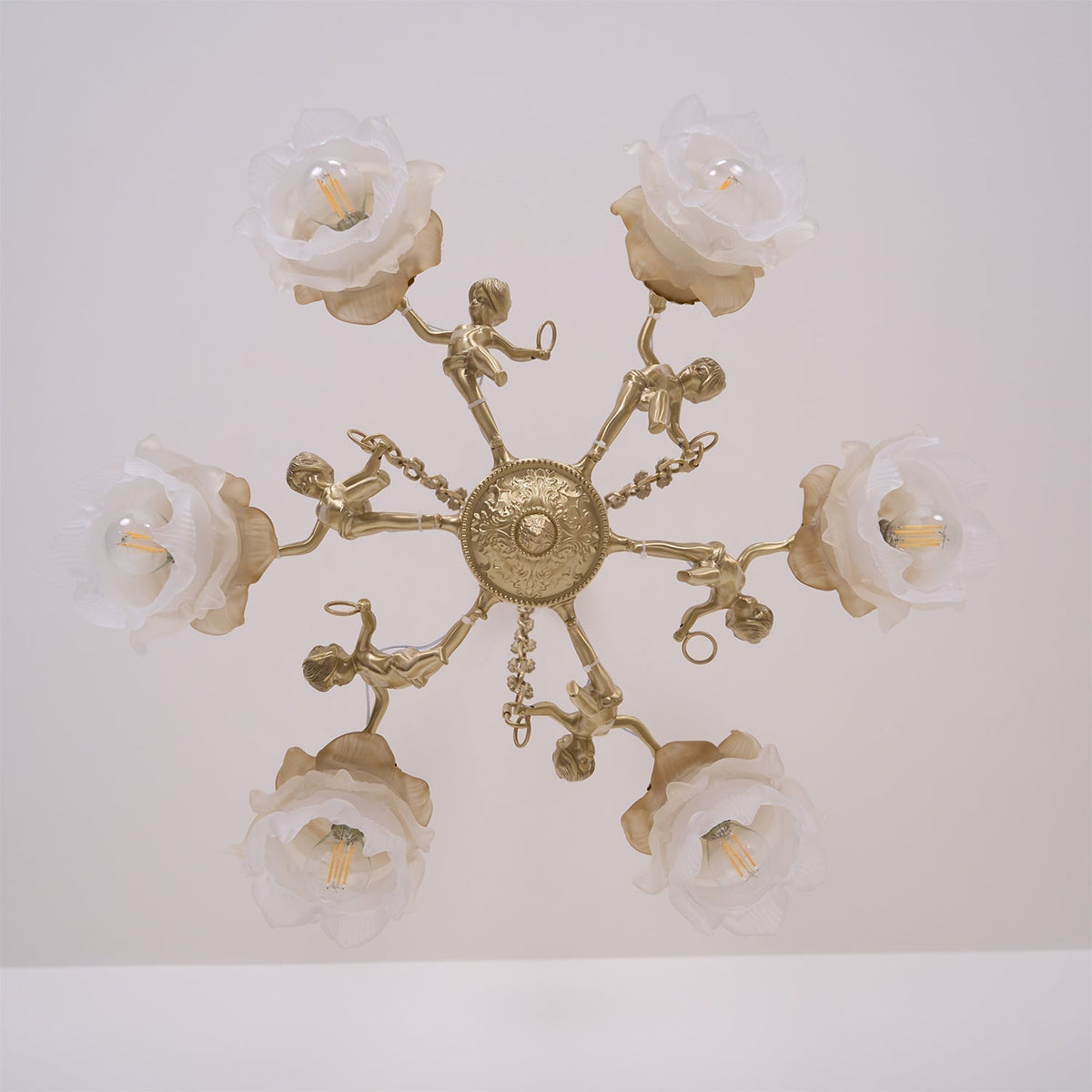 Lustra Lustre Laiton Suspension Florale Vintage - Neutralighting