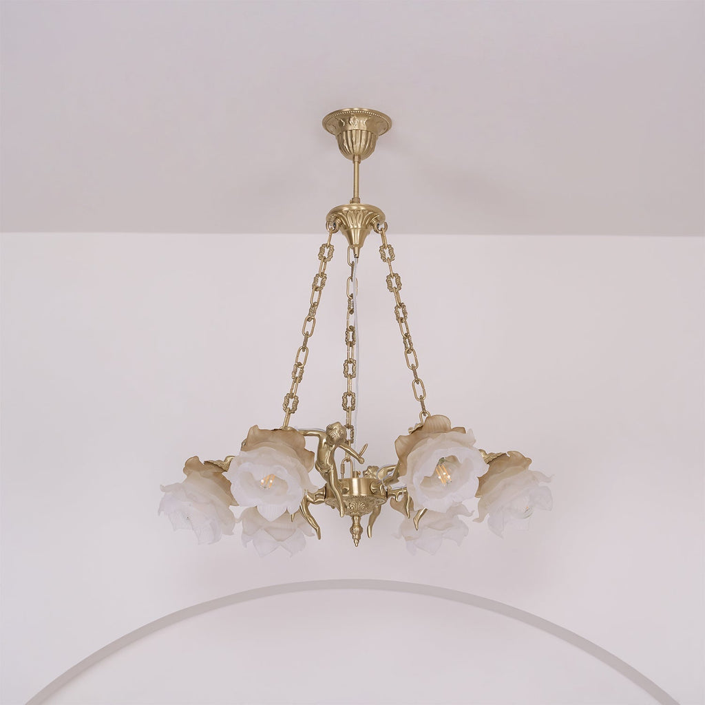 Lustra Lustre Laiton Suspension Florale Vintage - Neutralighting