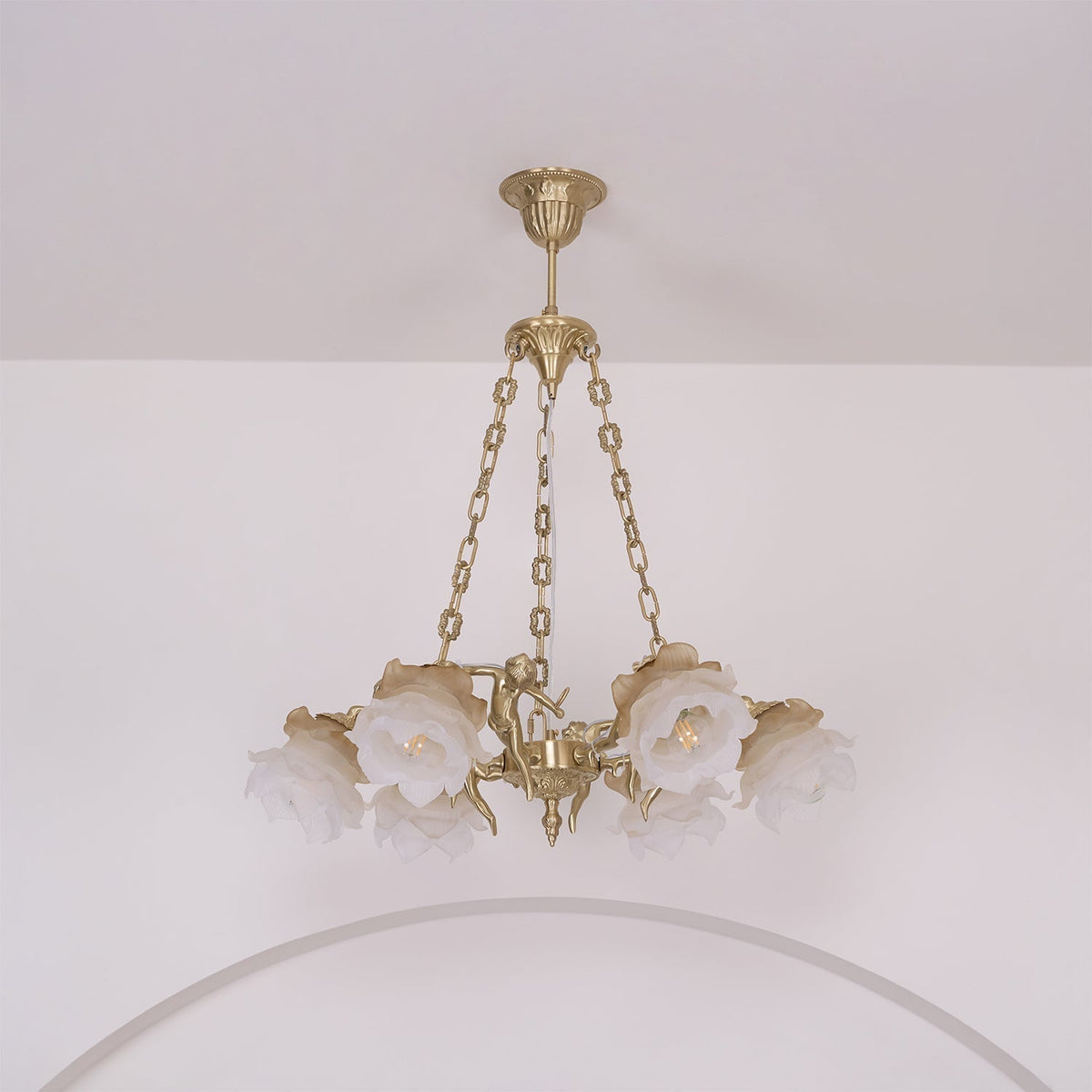 Lustra Lustre Laiton Suspension Florale Vintage - Neutralighting