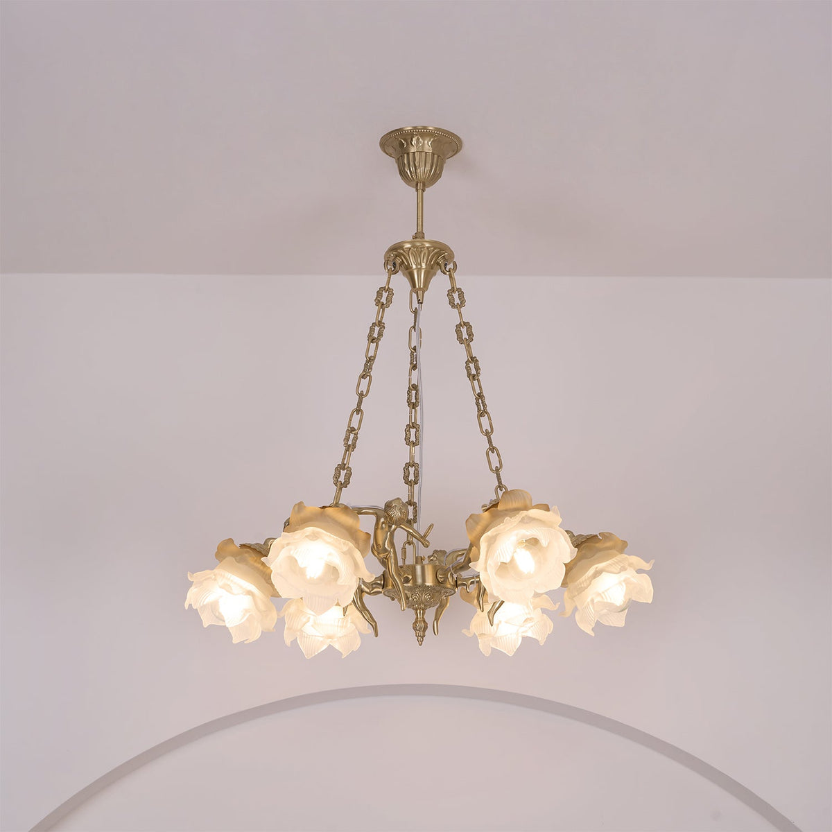 Lustra Lustre Laiton Suspension Florale Vintage - Neutralighting