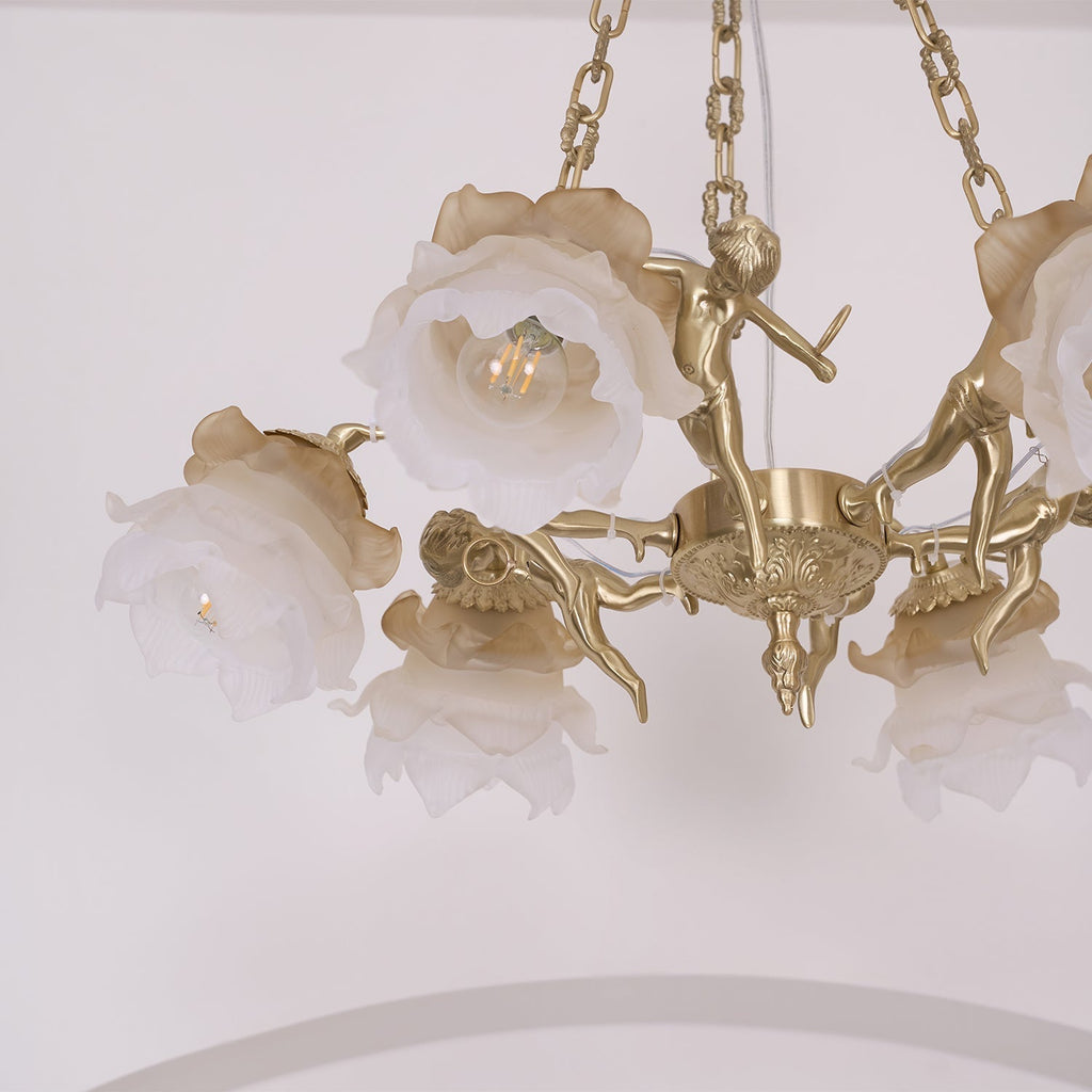 Lustra Lustre Laiton Suspension Florale Vintage - Neutralighting
