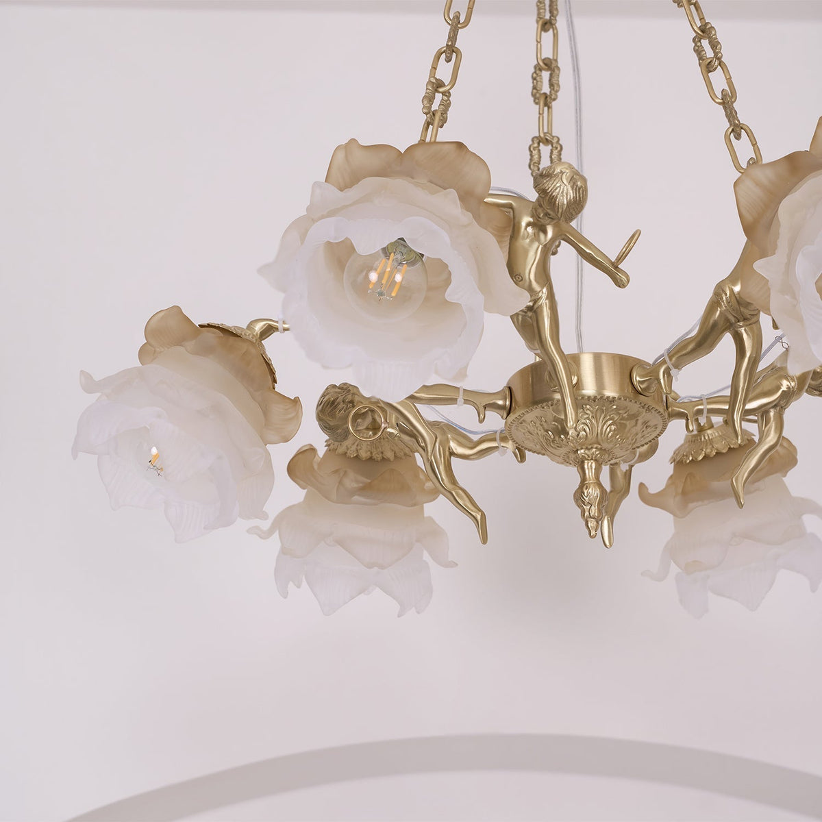 Lustra Lustre Laiton Suspension Florale Vintage - Neutralighting