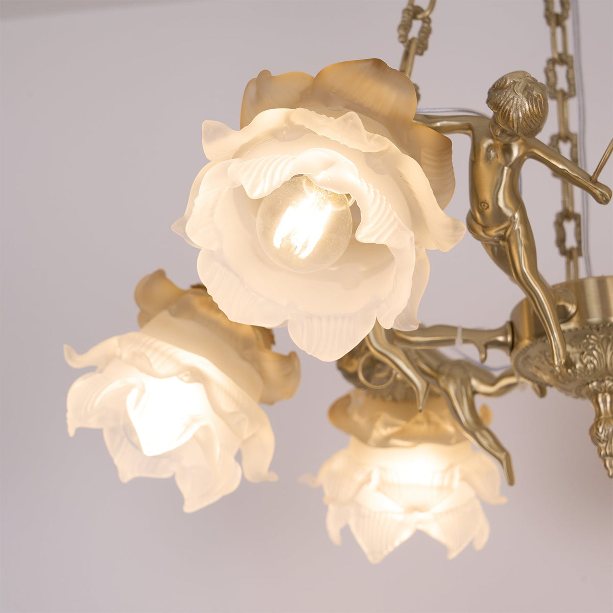 Lustra Lustre Laiton Suspension Florale Vintage - Neutralighting