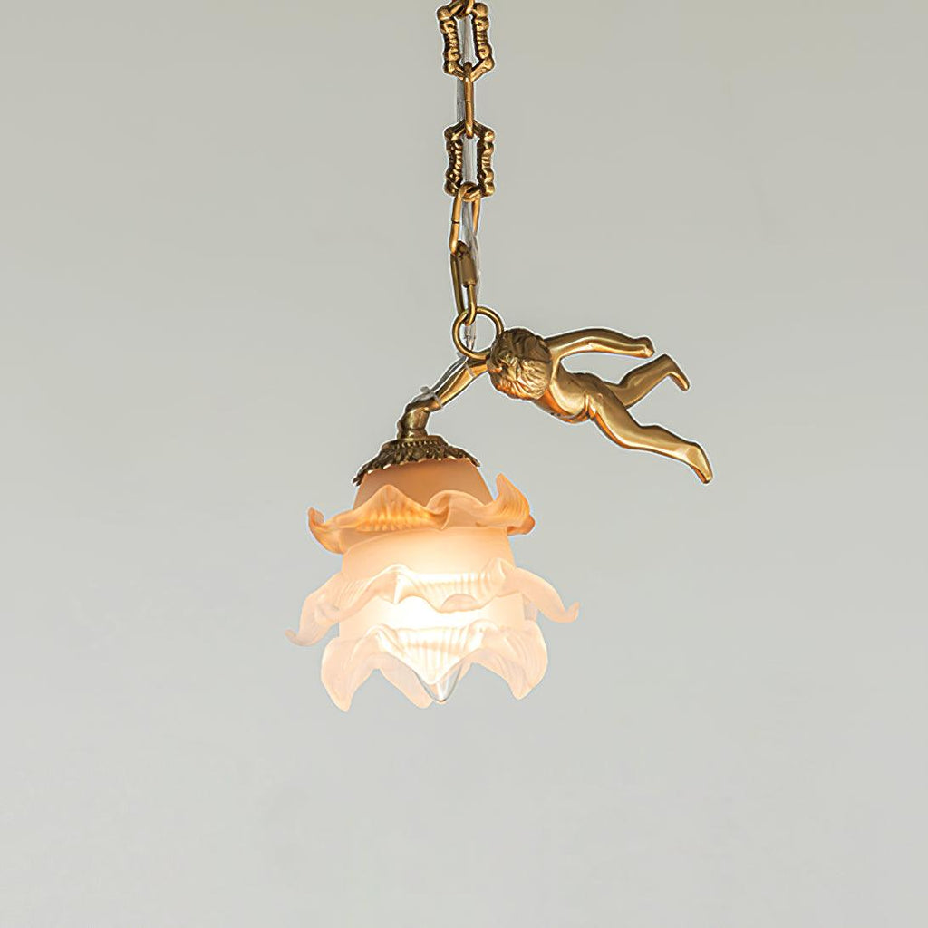Lustra Lustre Laiton Suspension Florale Vintage - Neutralighting