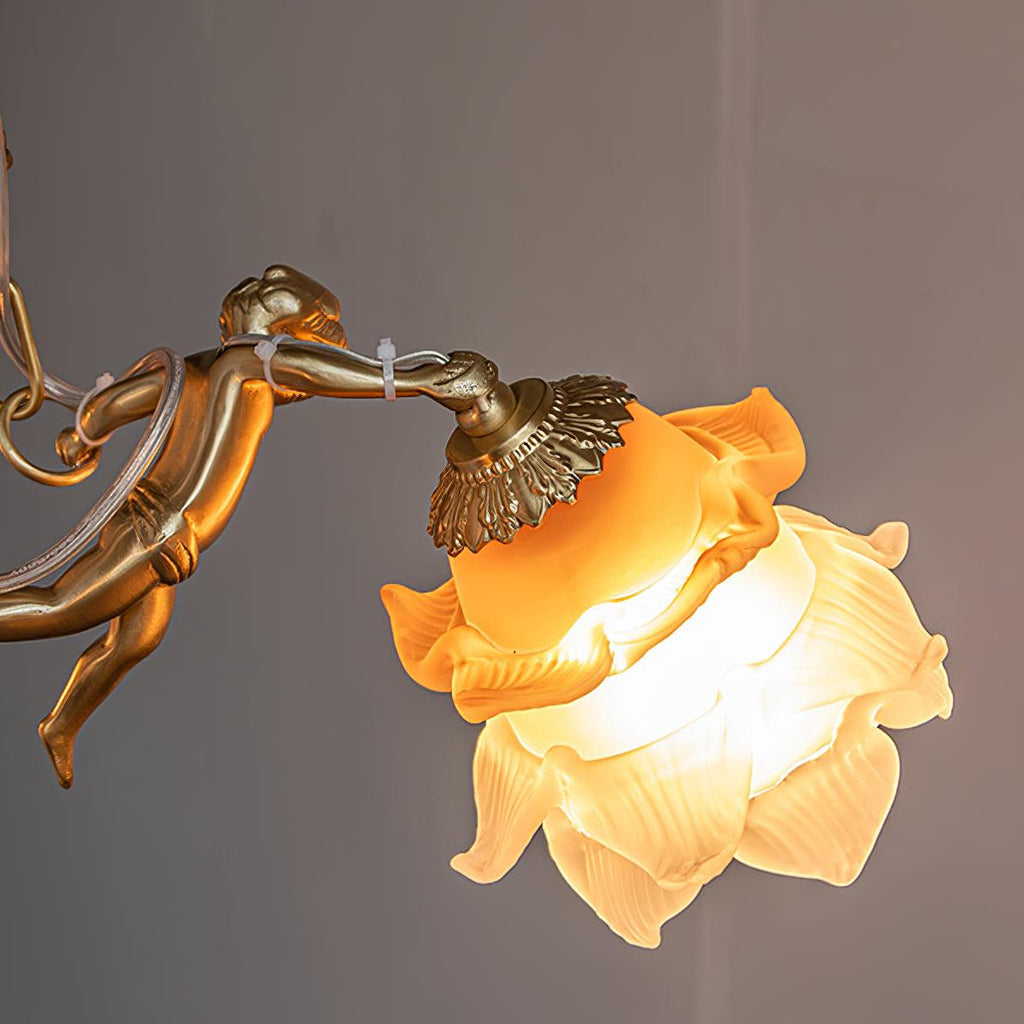 Lustra Lustre Laiton Suspension Florale Vintage - Neutralighting