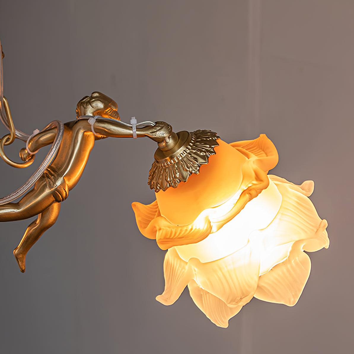 Lustra Lustre Laiton Suspension Florale Vintage - Neutralighting