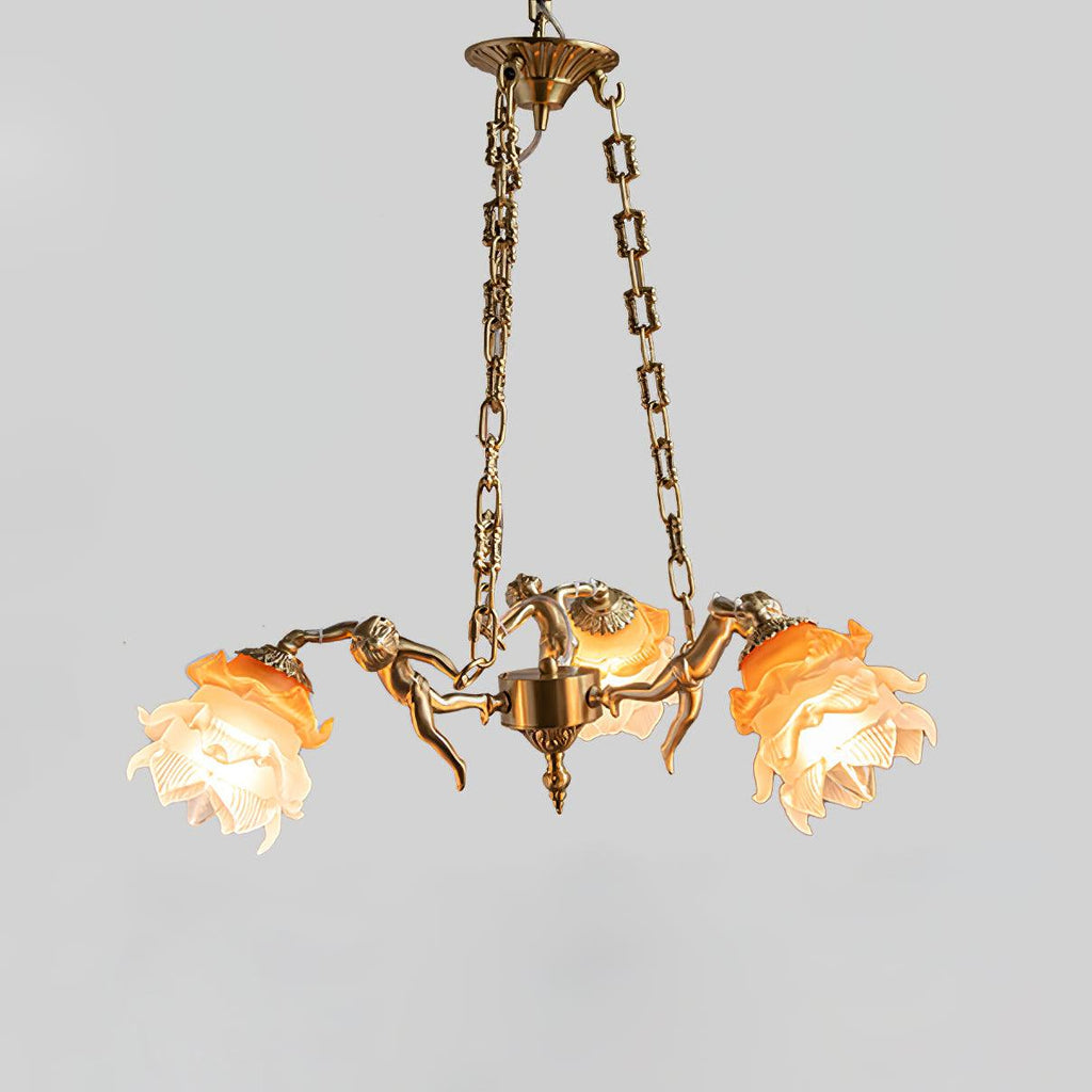 Lustra Lustre Laiton Suspension Florale Vintage - Neutralighting