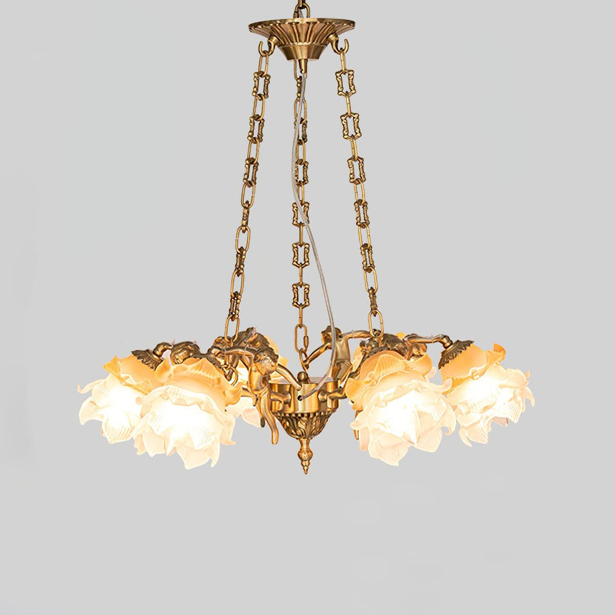 Lustra Lustre Laiton Suspension Florale Vintage - Neutralighting
