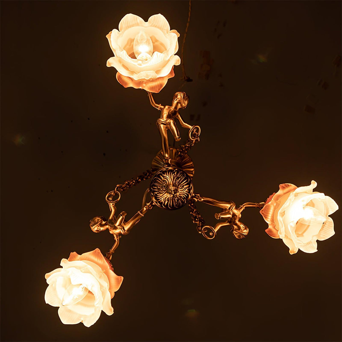 Lustra Lustre Laiton Suspension Florale Vintage - Neutralighting