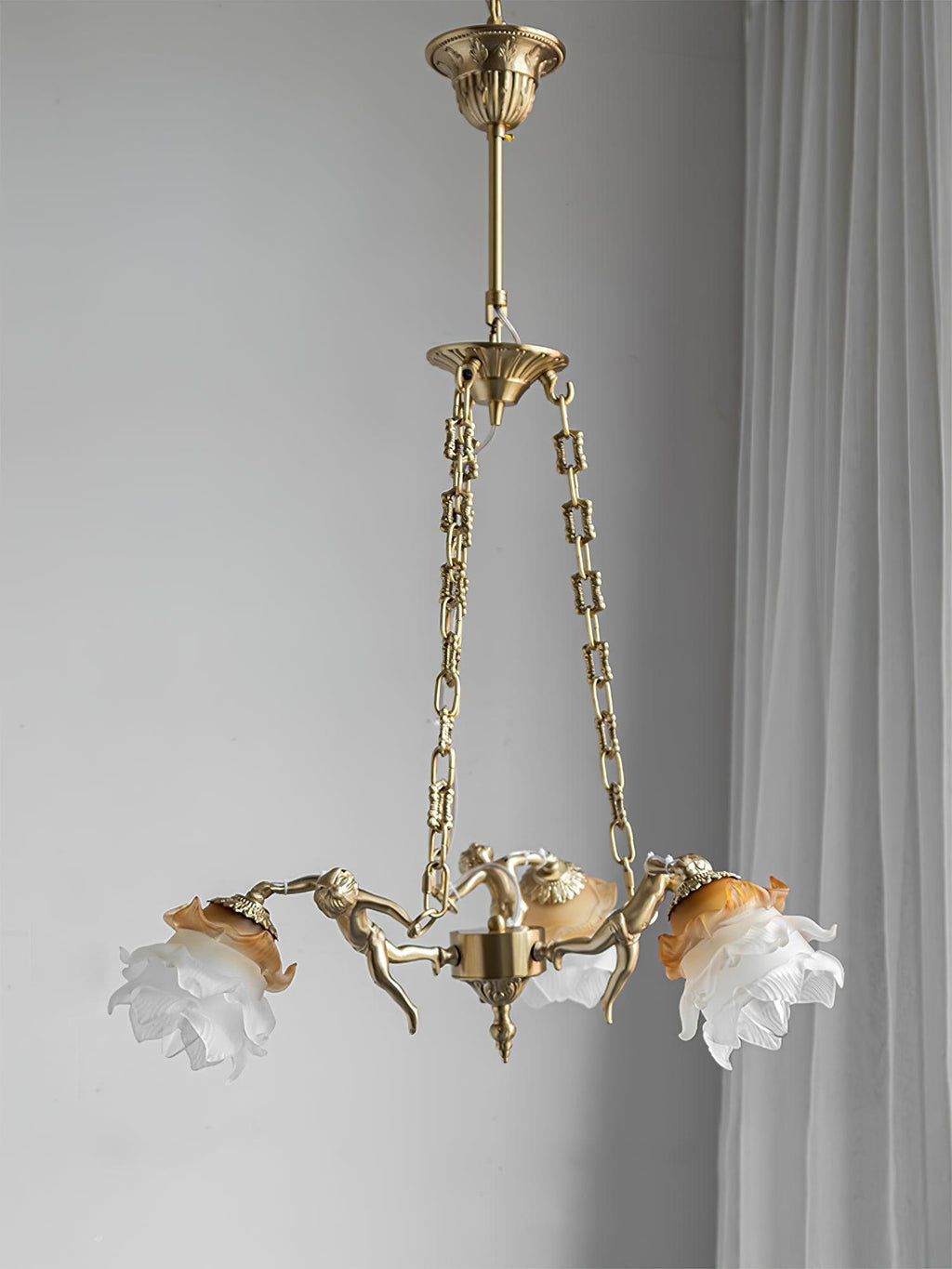 Lustra Lustre Laiton Suspension Florale Vintage - Neutralighting