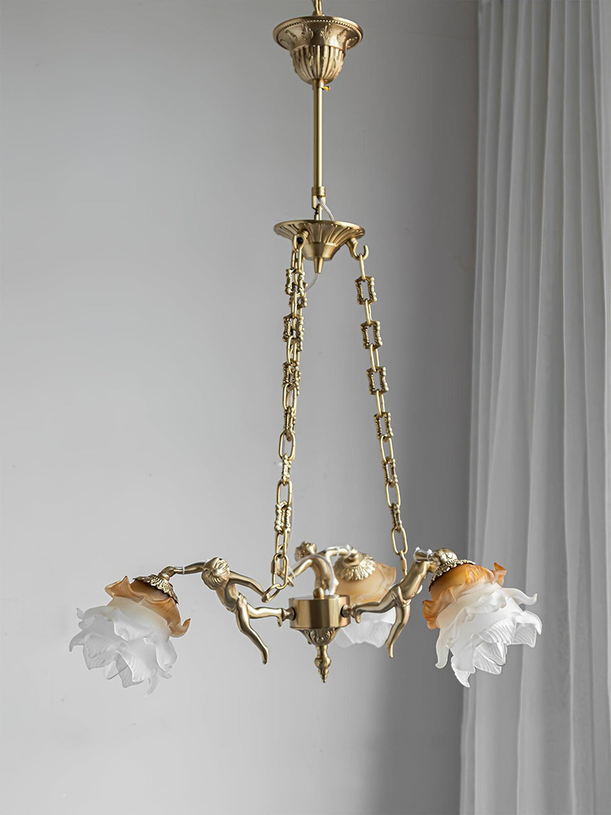 Lustra Lustre Laiton Suspension Florale Vintage - Neutralighting