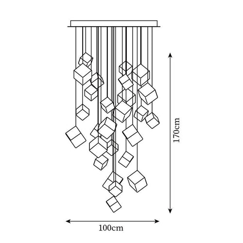 Arco Lustre Cubique Géométrique Artistique - Neutralighting