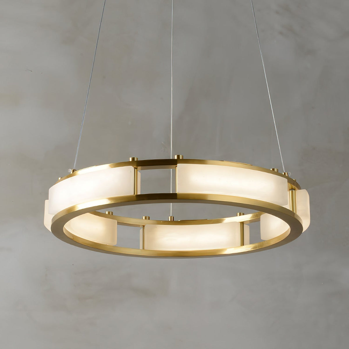 Cuzora Lustre Minimaliste en Laiton et Albâtre - Neutralighting