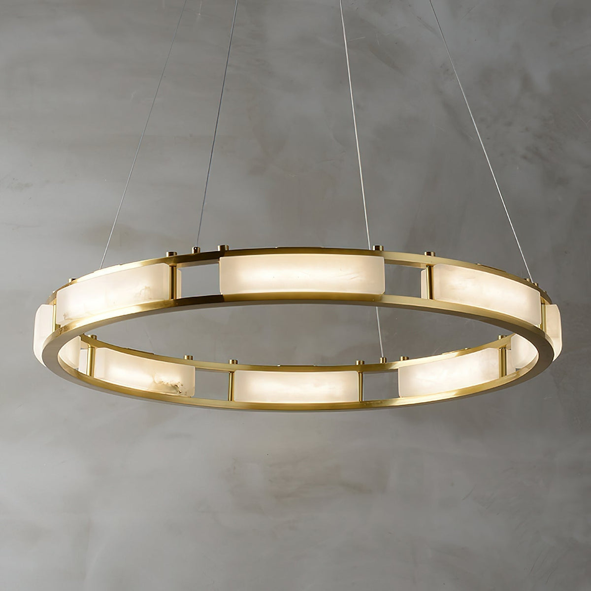 Cuzora Lustre Minimaliste en Laiton et Albâtre - Neutralighting