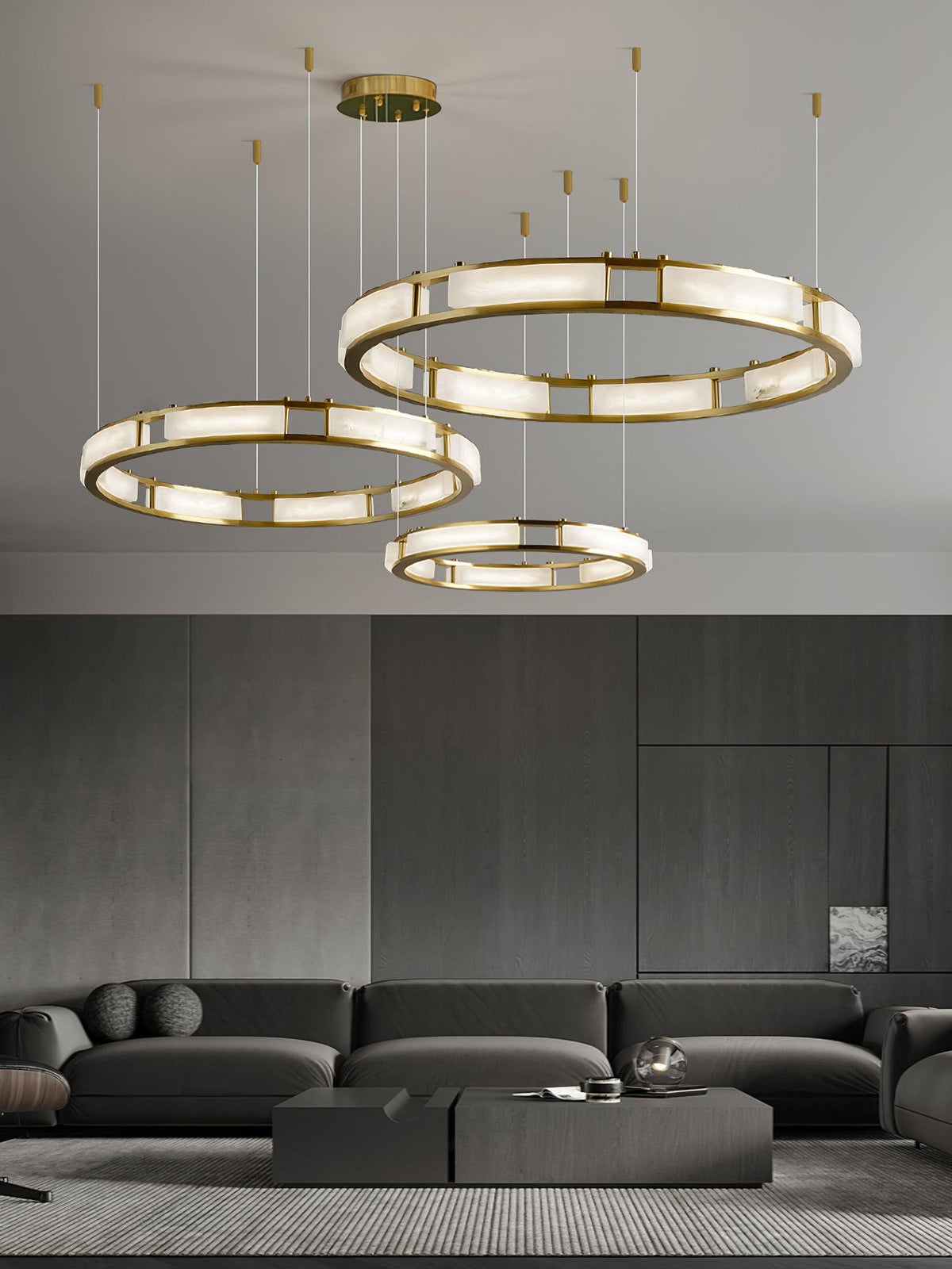 Symiria Luxe Albâtre Anneau Pendentif Lumière - Neutralighting