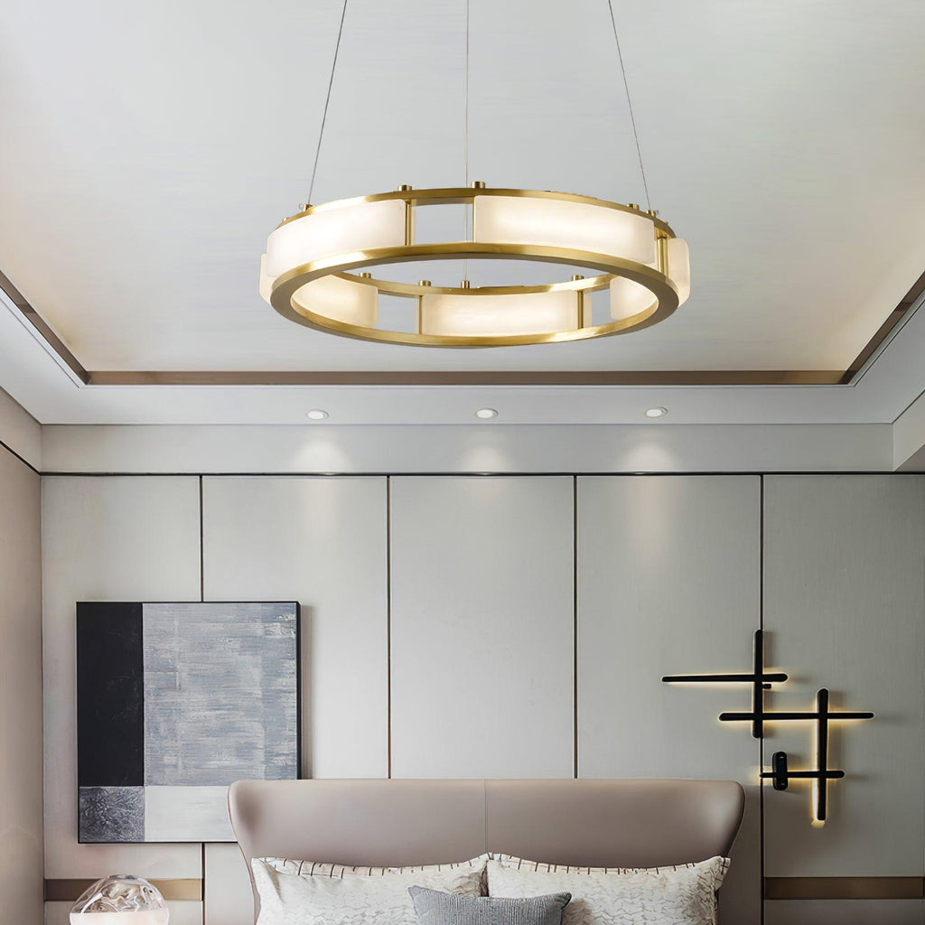 Symiria Luxe Albâtre Anneau Pendentif Lumière - Neutralighting