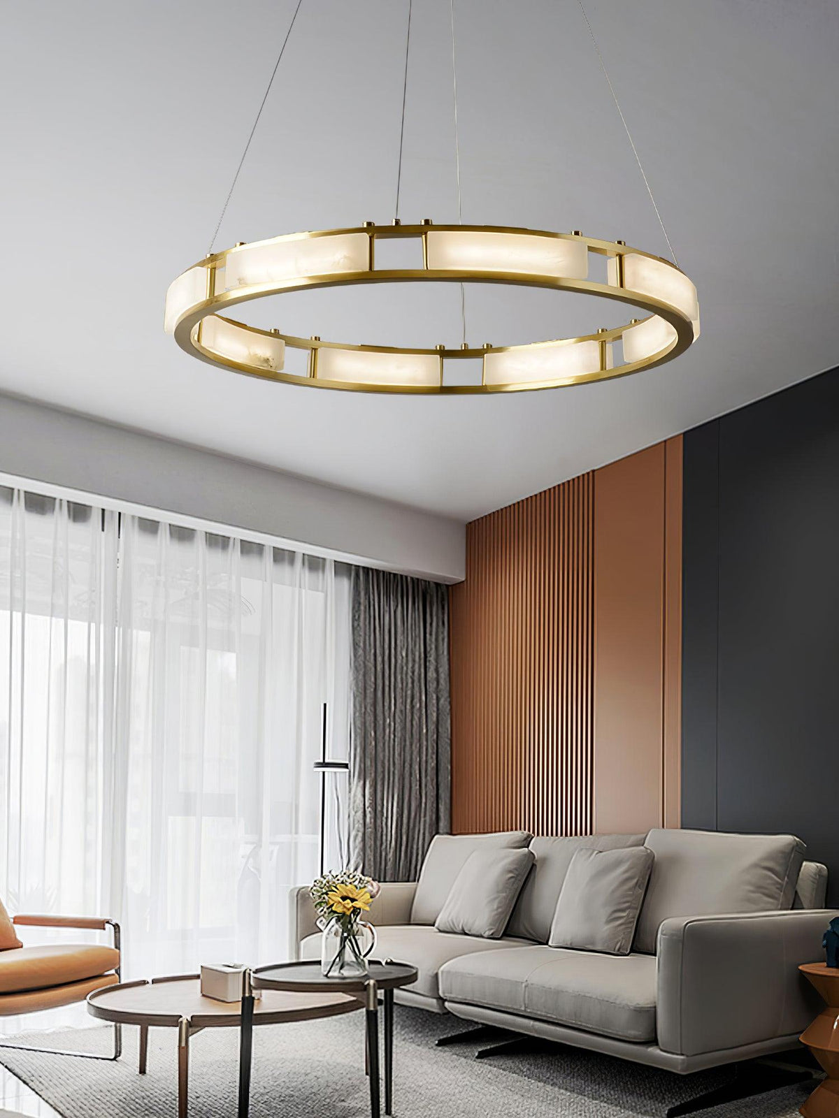 Symiria Luxe Albâtre Anneau Pendentif Lumière - Neutralighting