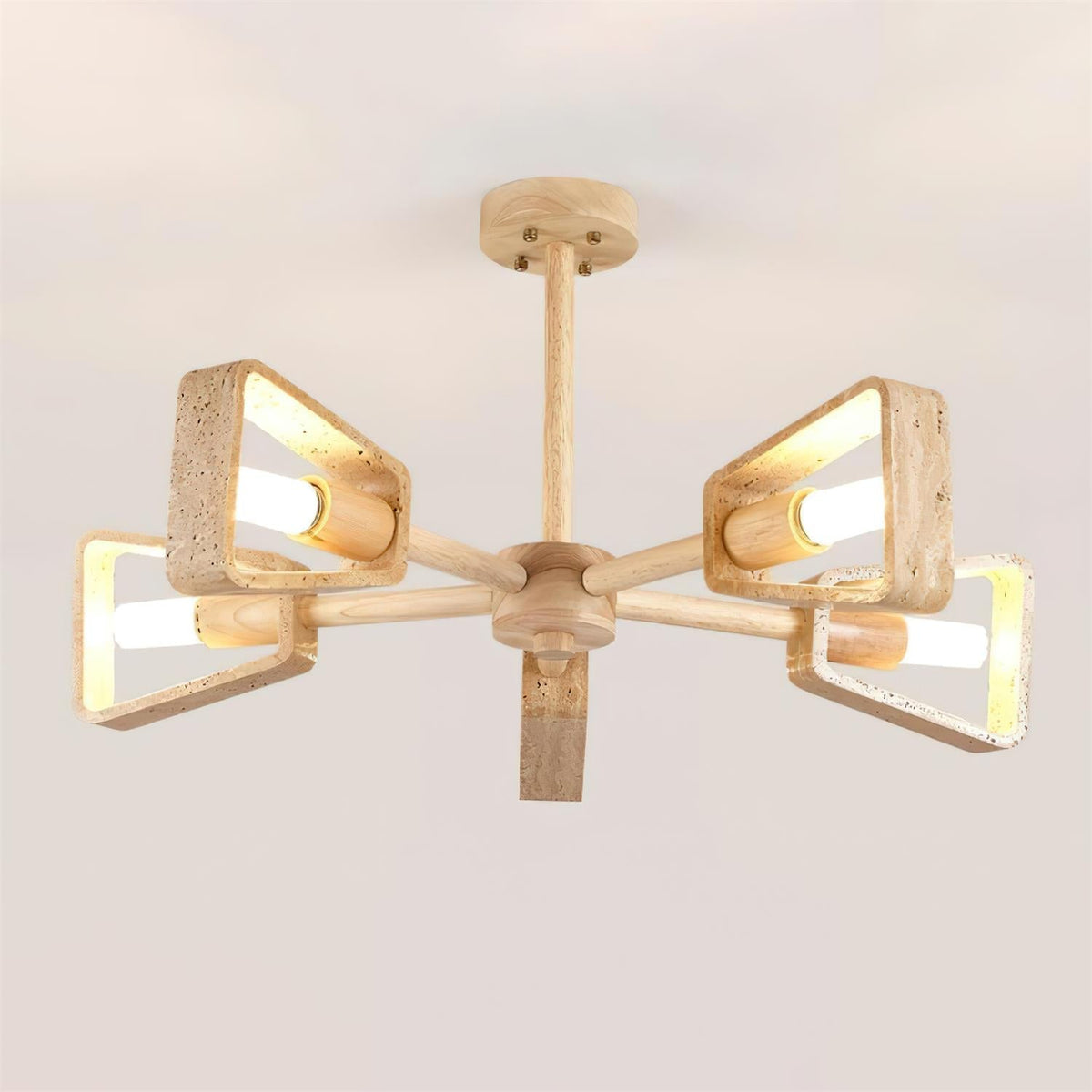 Feyno Plafonnier en Travertin et Bois - Neutralighting
