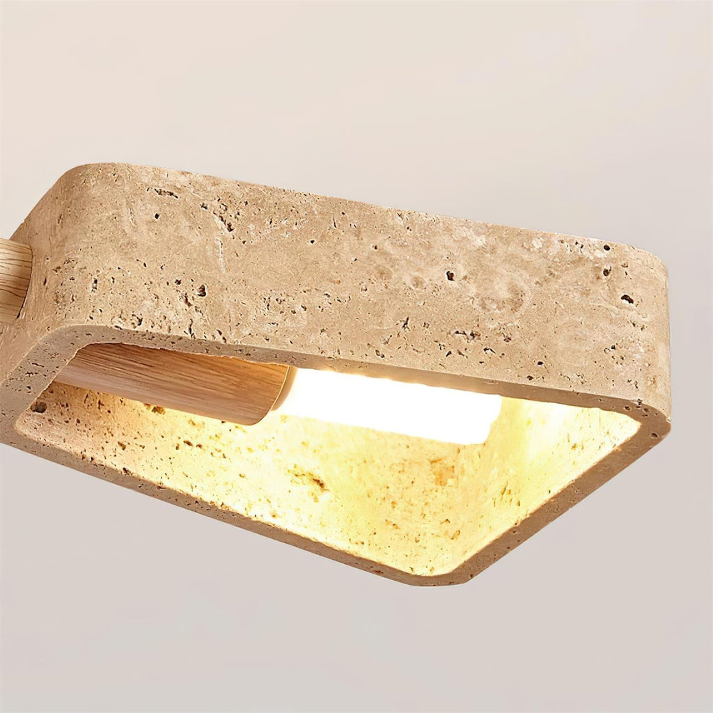 Feyno Plafonnier en Travertin et Bois - Neutralighting