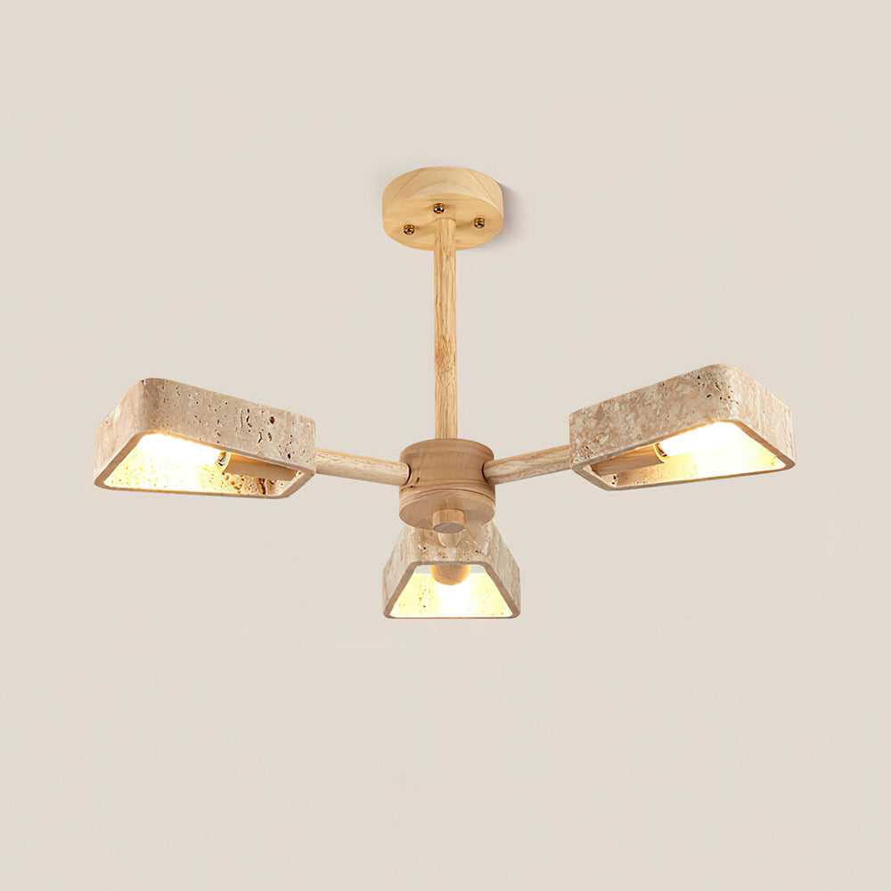 Feyno Plafonnier en Travertin et Bois - Neutralighting