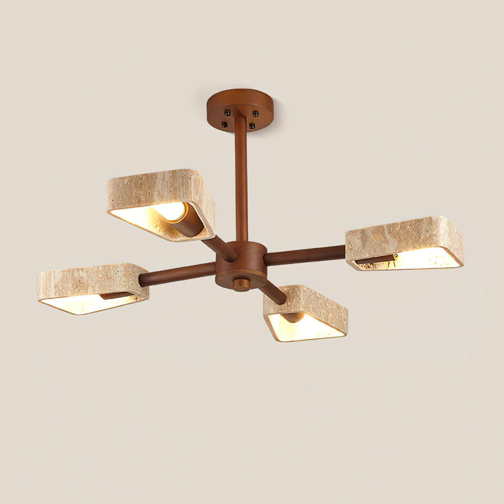 Feyno Plafonnier en Travertin et Bois - Neutralighting