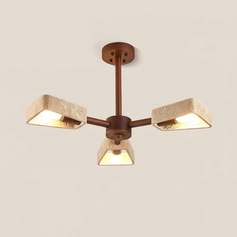 Feyno Plafonnier en Travertin et Bois - Neutralighting
