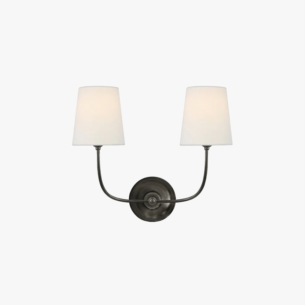 Victor Applique Murale en Bronze Noir et Tissu - Neutralighting