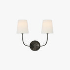 Victor Applique Murale en Bronze Noir et Tissu - Neutralighting