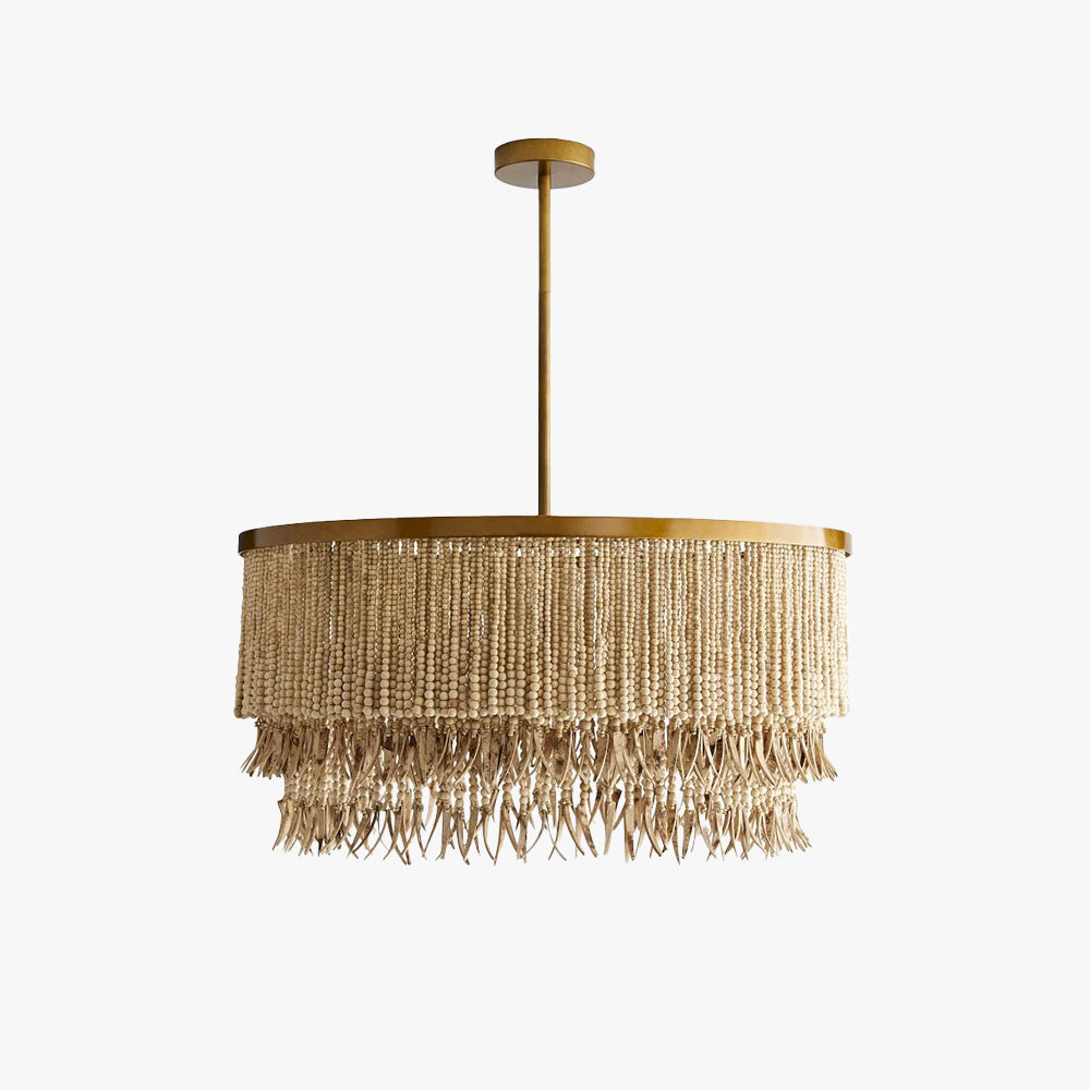 Odette Lustre en Bois et Perles de Noix de Coco - Neutralighting