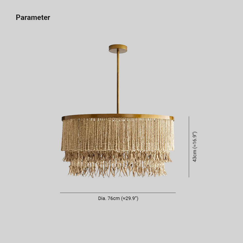 Odette Lustre en Bois et Perles de Noix de Coco - Neutralighting