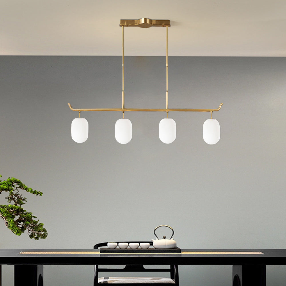 Valentina Moderne Cuivre Verre Linéaire Lustre Salon - Neutralighting