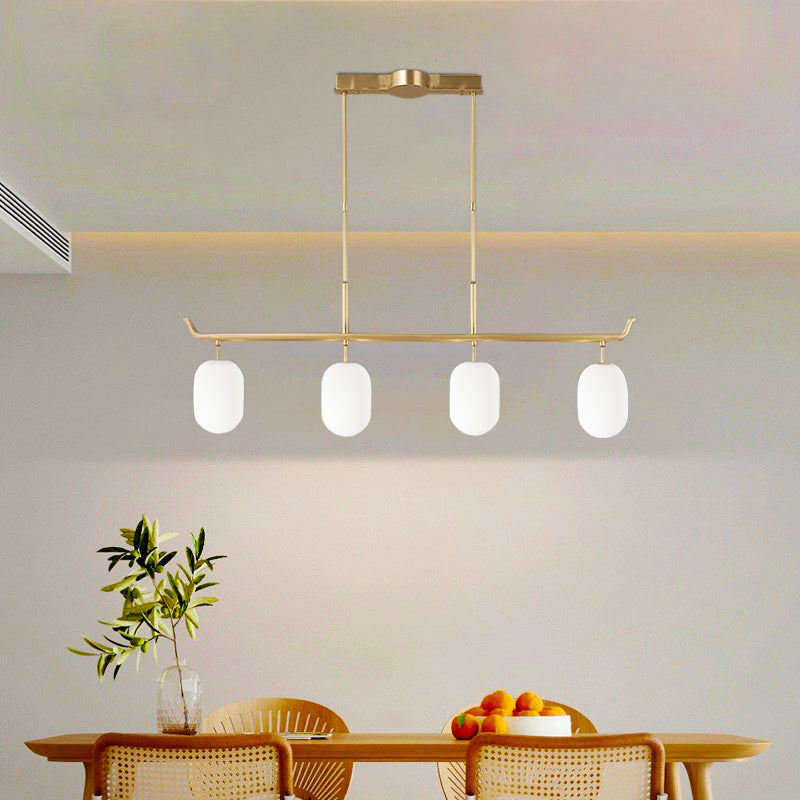 Valentina Moderne Cuivre Verre Linéaire Lustre Salon - Neutralighting