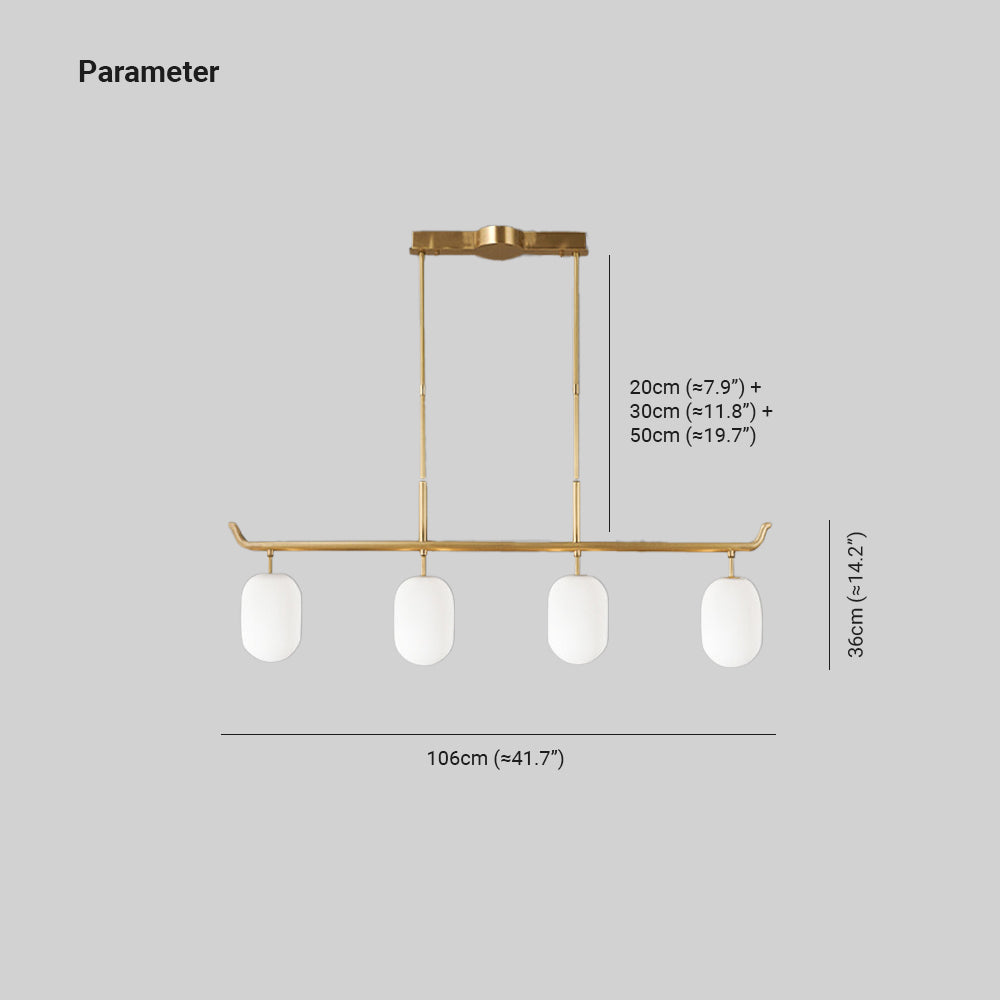 Valentina Moderne Cuivre Verre Linéaire Lustre Salon - Neutralighting